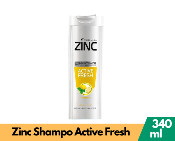 zinc shampoo anti ketombe active fresh lemon mint 340ml